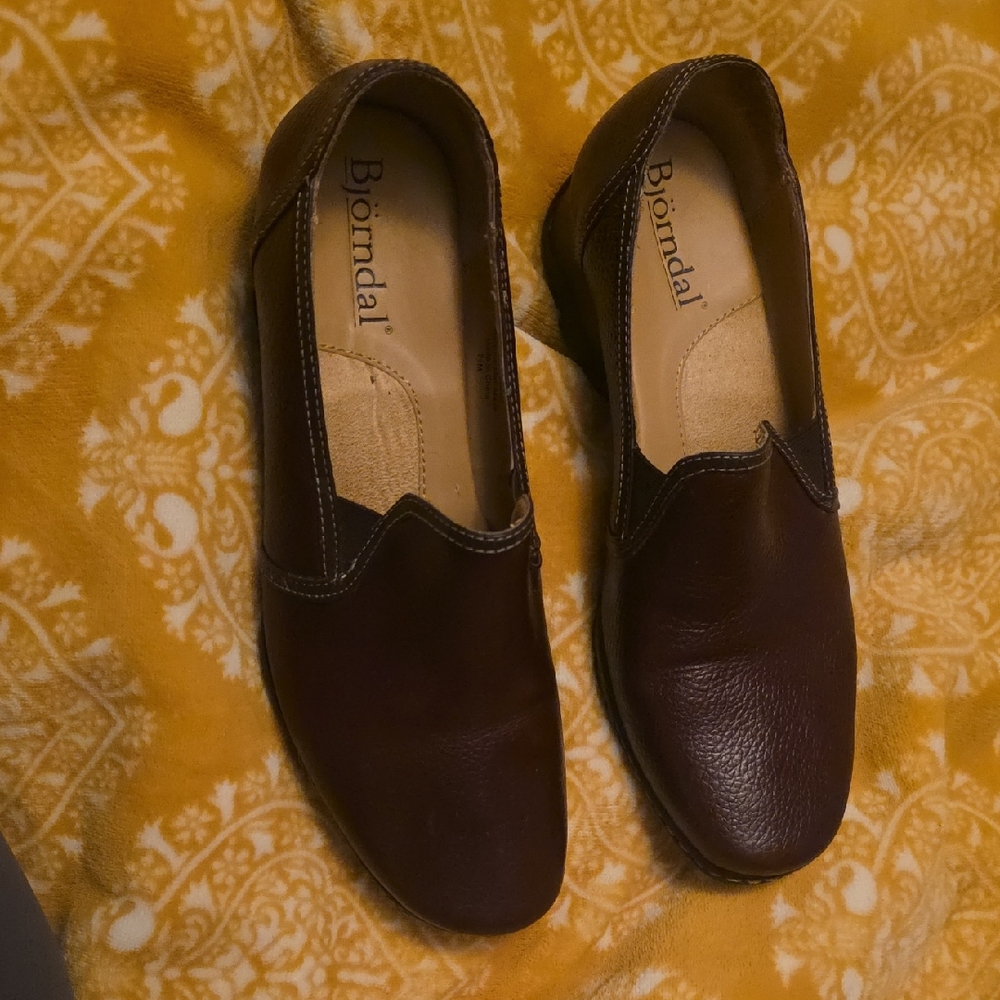 Bjorndal Dark Brown Leather Slip-On Loafers